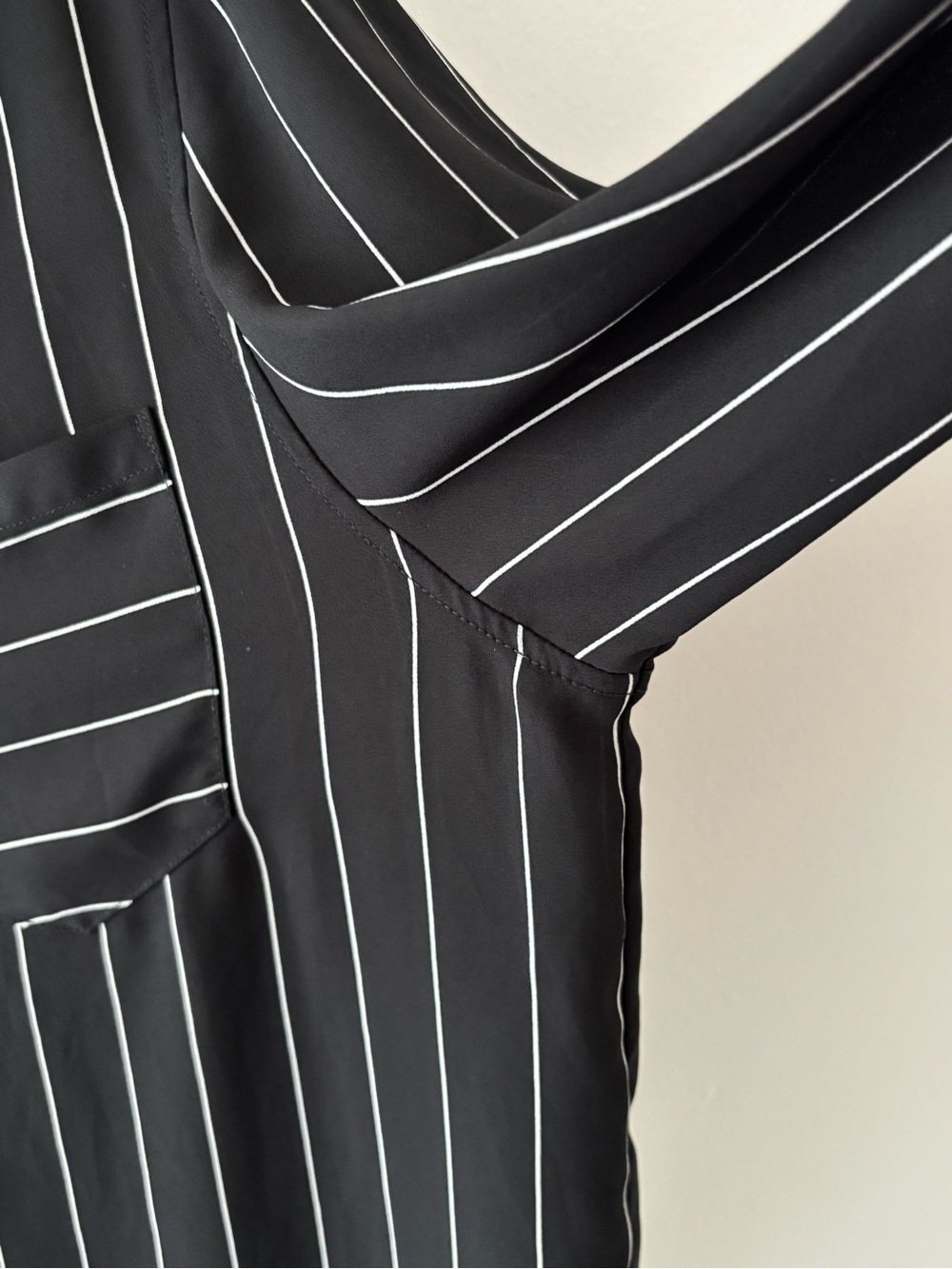 Nanette Lepore Black Pinstripe Button-Down Blouse - Picture 4 of 6